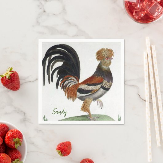 Papier Napkins, Franse vogel Servet (Insitu)