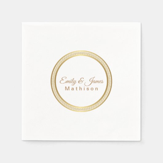 Papier-Napkins-Gold-buitencirkel Servet (Voorkant)
