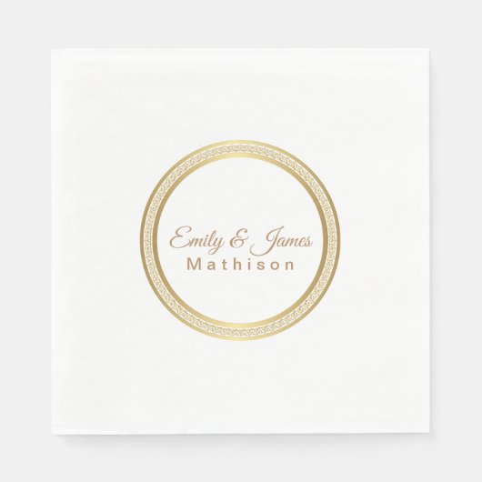 Papier Napkins-Gold-eternal Circle Napkins Servet (Voorkant)