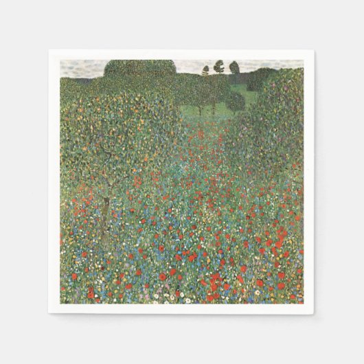 PAPIER NAPKINS : GUSTAV KLIMT : MOHNFELD SERVET (Voorkant)
