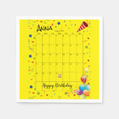 Papier Napkins, Happy Birthday August 2022 Geel Servet (Voorkant)