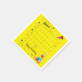 Papier Napkins, Happy Birthday August 2022 Geel Servet (Hoek)