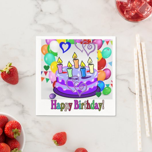 Papier Napkins, Happy Birthday Cake Servet (Insitu)