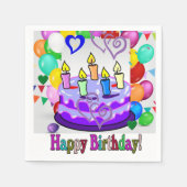 Papier Napkins, Happy Birthday Cake Servet (Voorkant)