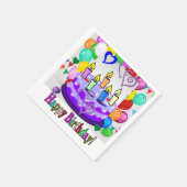 Papier Napkins, Happy Birthday Cake Servet (Hoek)