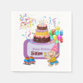 Papier Napkins, Happy Birthday Hippopotamus Servet (Voorkant)