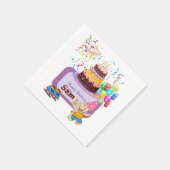 Papier Napkins, Happy Birthday Hippopotamus Servet (Hoek)