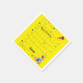 Papier Napkins, Happy Birthday, juli 2022 Geel Servet (Hoek)