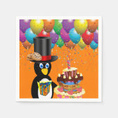 Papier Napkins, Happy Birthday Penguin Servet (Voorkant)