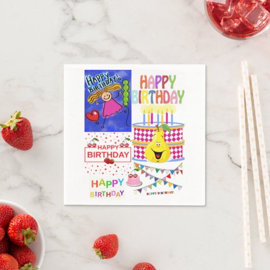 Papier Napkins, Happy Birthday Polar Servet (Insitu)