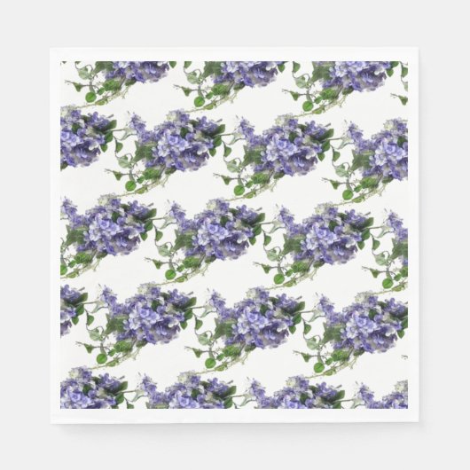 Papier Napkins- Hydrangeas Napkins Servet (Voorkant)