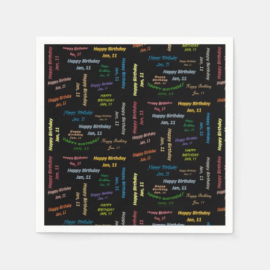 Papier Napkins Januari, 11 Birthday Servet (Voorkant)