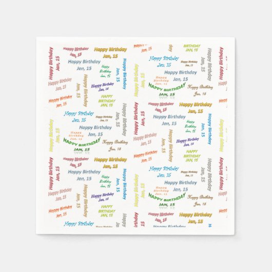 Papier Napkins Januari, 15 zondag Servet (Voorkant)