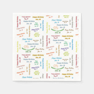 Papier Napkins Januari, 18 Birthday Servet