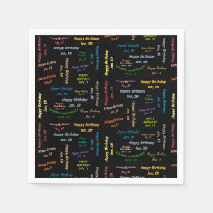 Papier Napkins Januari, 19 Birthday Servet