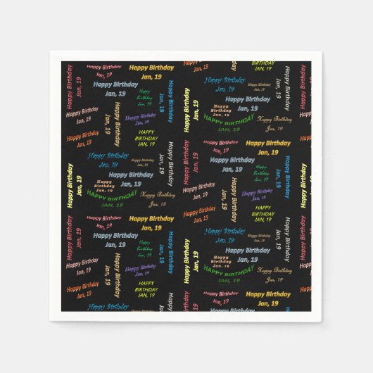 Papier Napkins Januari, 19 Birthday Servet (Voorkant)