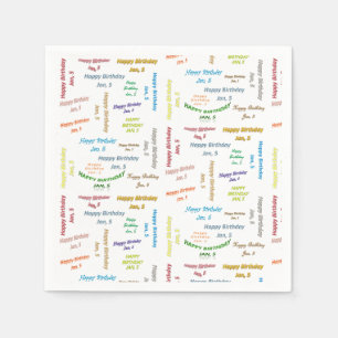 Papier Napkins Januari, 5 Dag Servet