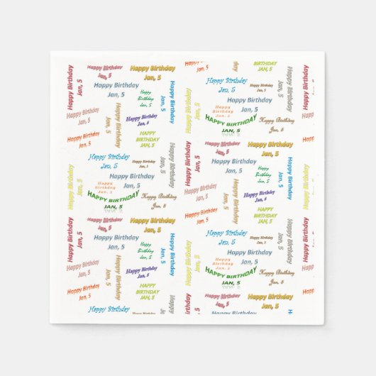 Papier Napkins Januari, 5 Dag Servet (Voorkant)