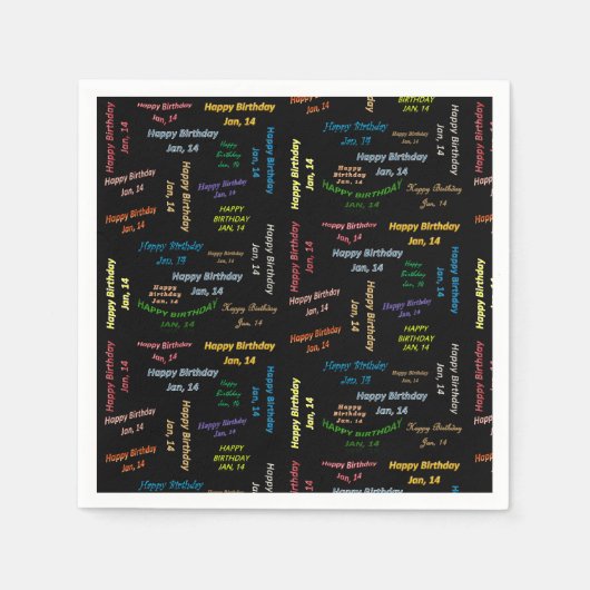 Papier Napkins January, 14 Birthday Servet (Voorkant)