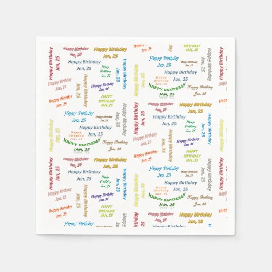 Papier Napkins January, 25 Birthday Servet (Voorkant)