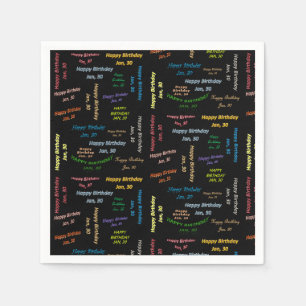 Papier Napkins January, 30 Birthday Servet