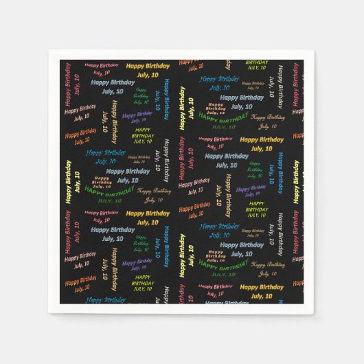 Papier Napkins Juli, 10 Geboortedag Servet (Voorkant)