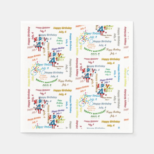 Papier Napkins Juli, 4 Dag Servet (Voorkant)