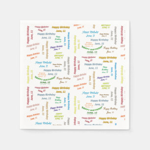 Papier Napkins June, 11 Birthday Servet
