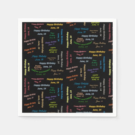 Papier Napkins June, 14 Birthday Servet (Voorkant)