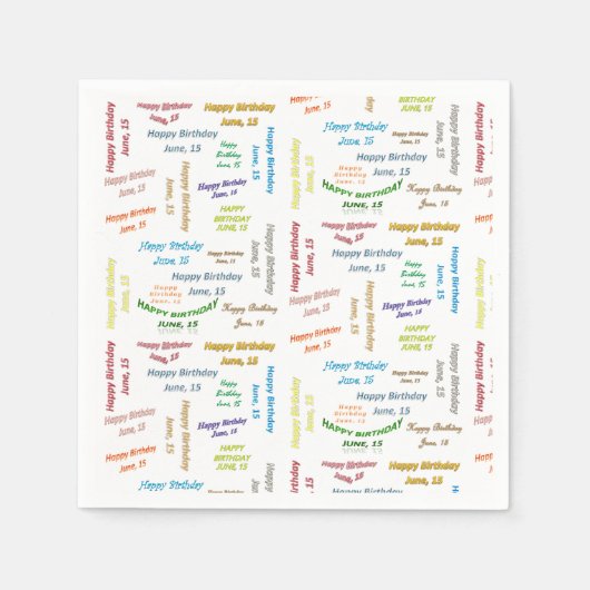 Papier Napkins June, 15 Birthday Servet (Voorkant)