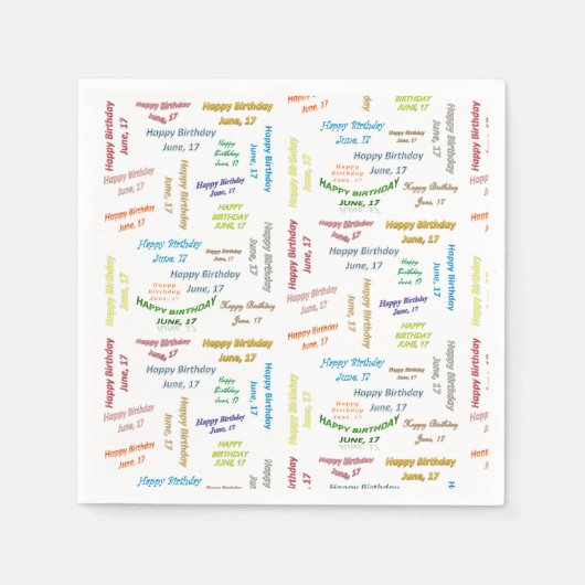 Papier Napkins June, 17 Birthday Servet (Voorkant)