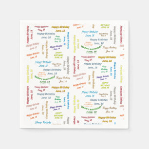 Papier Napkins June, 18 Birthday Servet