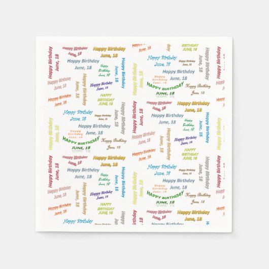 Papier Napkins June, 18 Birthday Servet (Voorkant)