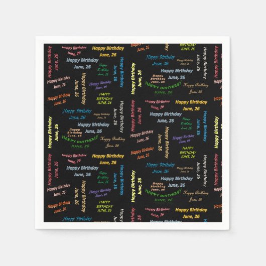 Papier Napkins June, 26 Birthday Servet (Voorkant)