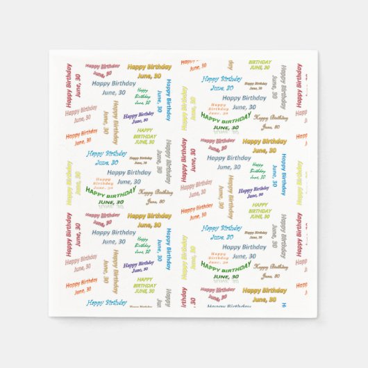 Papier Napkins June, 30 Birthday Servet (Voorkant)