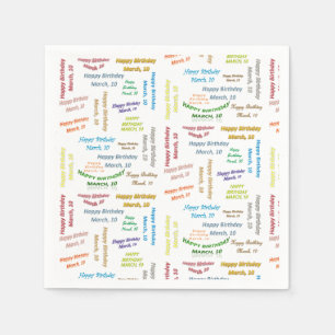 Papier Napkins Maart, 10 verjaardag Servet