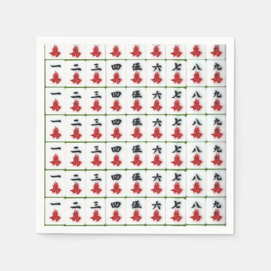 Papier Napkins, Mahjong Napkins Servet (Voorkant)
