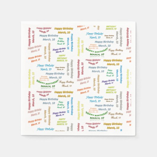 Papier Napkins March, 10 zondag Servet (Voorkant)