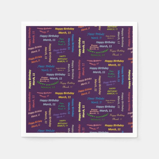 Papier Napkins March, 11 zondag Servet (Voorkant)