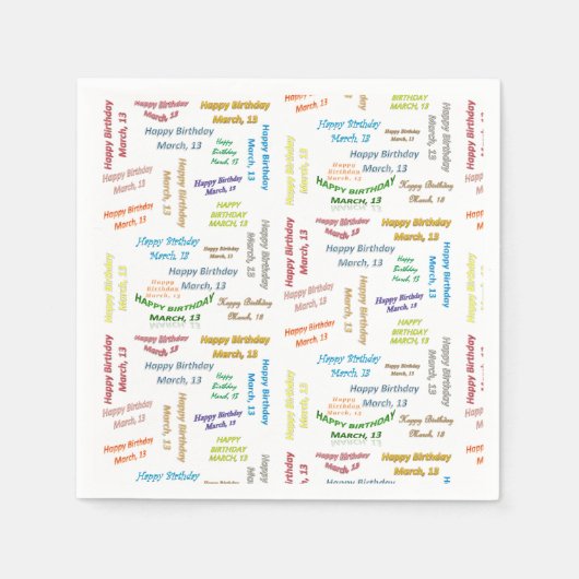 Papier Napkins March, 13 oktober Servet (Voorkant)