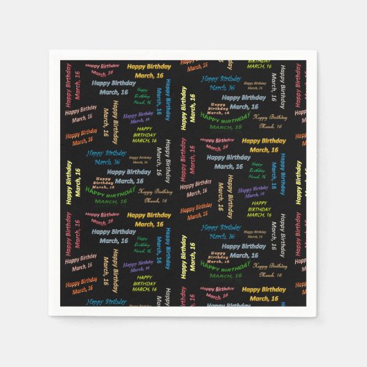 Papier Napkins March, 16 oktober Servet (Voorkant)