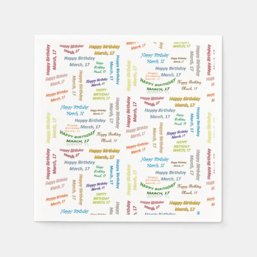Papier Napkins March, 17 zondag Servet (Voorkant)