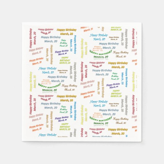 Papier Napkins March, 20 oktober Servet (Voorkant)
