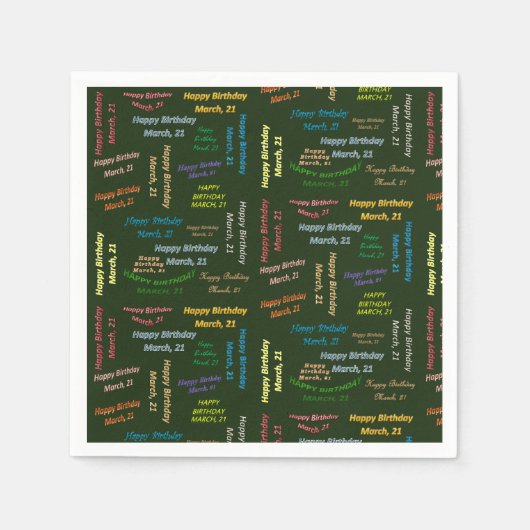Papier Napkins March, 21 zondag Servet (Voorkant)