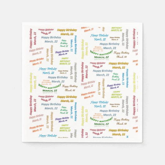 Papier Napkins March, 22 zondag Servet (Voorkant)