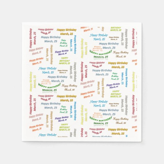 Papier Napkins March, 25 oktober Servet (Voorkant)