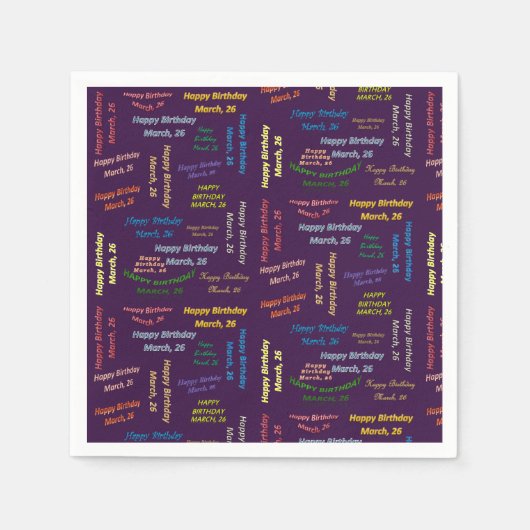Papier Napkins March, 26 oktober Servet (Voorkant)
