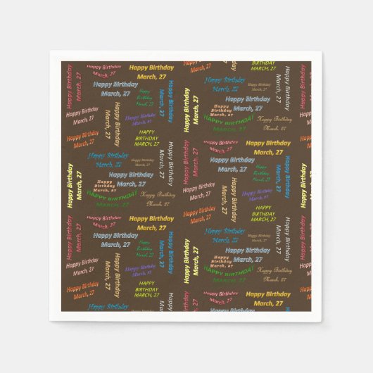 Papier Napkins March, 27 zondag Servet (Voorkant)