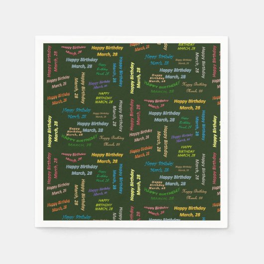 Papier Napkins March, 28 zondag Servet (Voorkant)