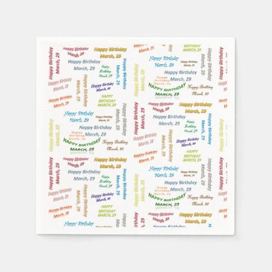 Papier Napkins March, 29 oktober Servet (Voorkant)